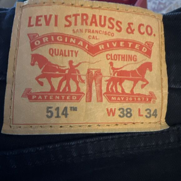 Levi's Other - Levis 514 Straight Leg Mens Jeans 38X34 Black Exc Cond Tall